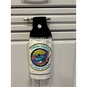 Crochet Top Kitchen Towel-Good times and tan lines